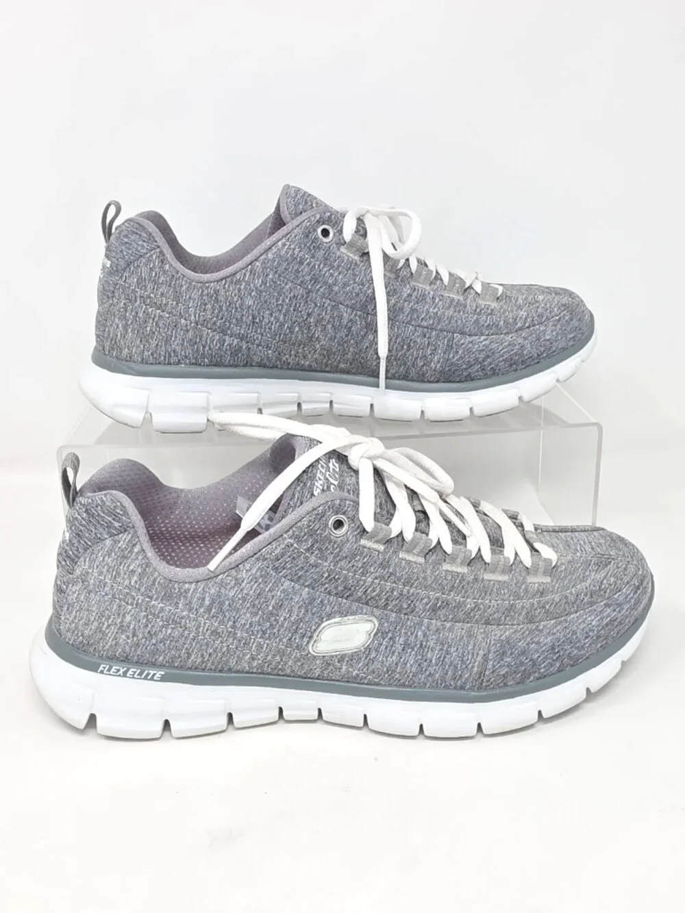 Skechers Flex Elite 11863 Sneakers Shoes Womens 9 Silver Gray Memory Foam